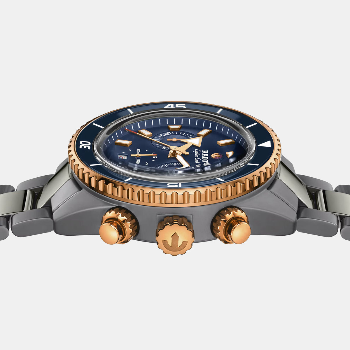Captain Cook Men Automatic Blue Dial Chronograph Ceramic Watch R32195202