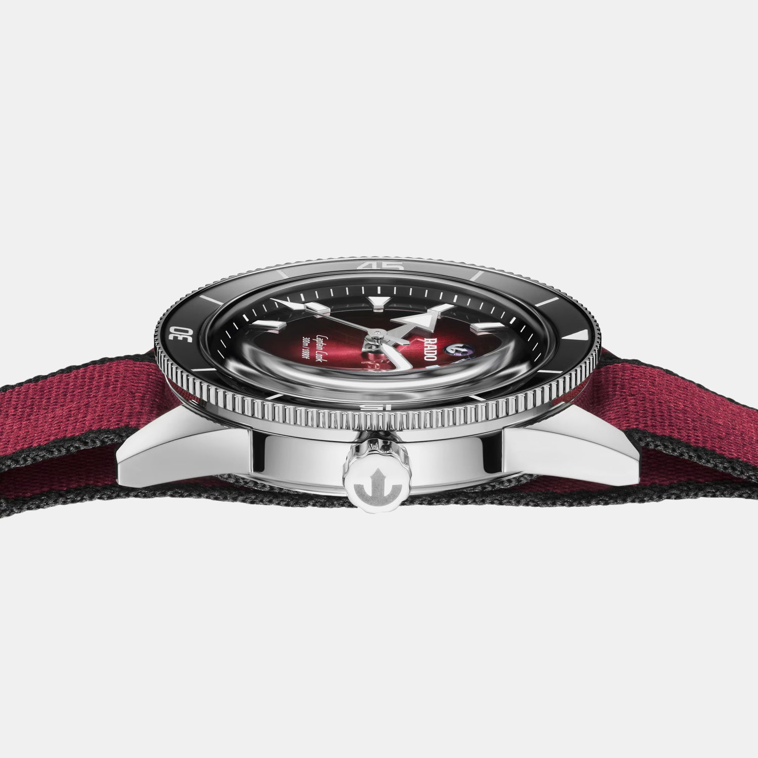 Captain Cook Men Automatic Black Burgundy Gradient Dial Analog Stainless Steel Watch R32223408