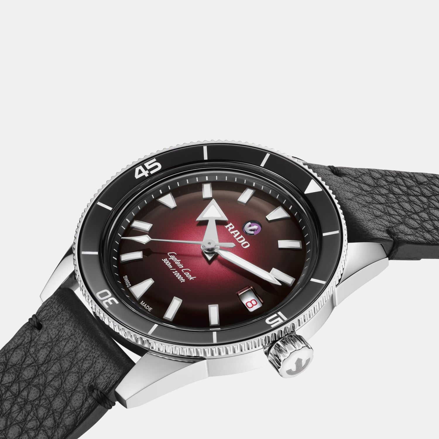 Captain Cook Men Automatic Black Burgundy Gradient Dial Analog Stainless Steel Watch R32223408