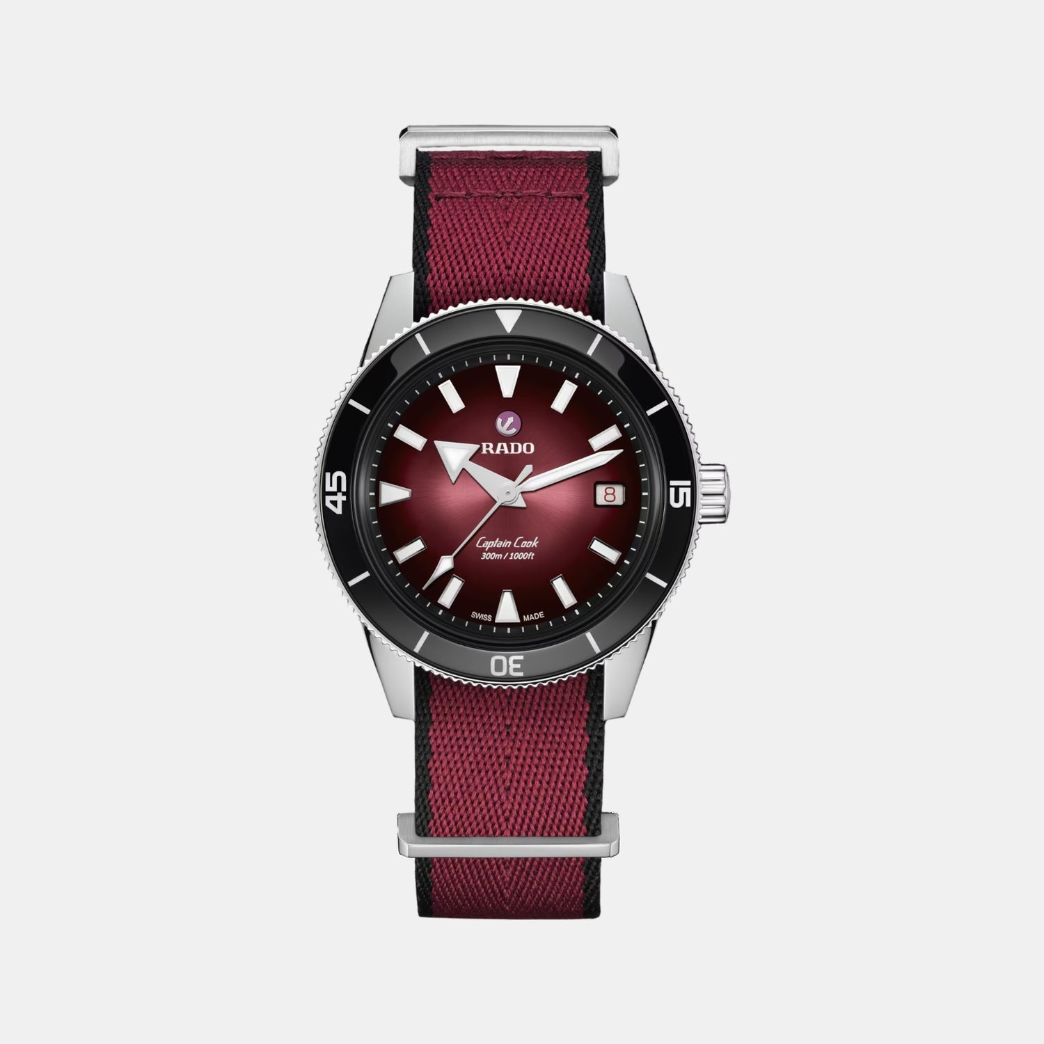 Captain Cook Men Automatic Black Burgundy Gradient Dial Analog Stainless Steel Watch R32223408