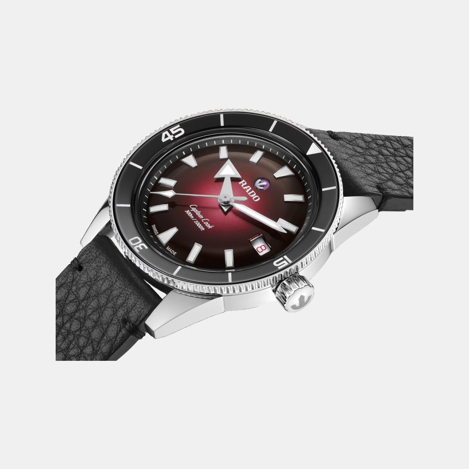 Captain Cook Men Automatic Black Burgundy Gradient Dial Analog Stainless Steel Watch R32223408