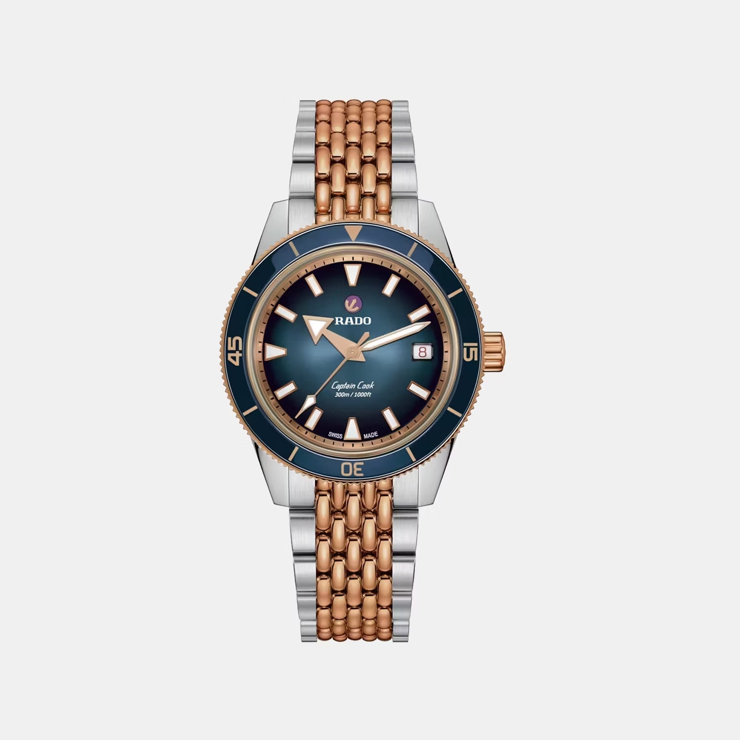 Captain Cook Men Automatic Black Blue Gradient Dial Analog Stainless Steel Watch R32224203