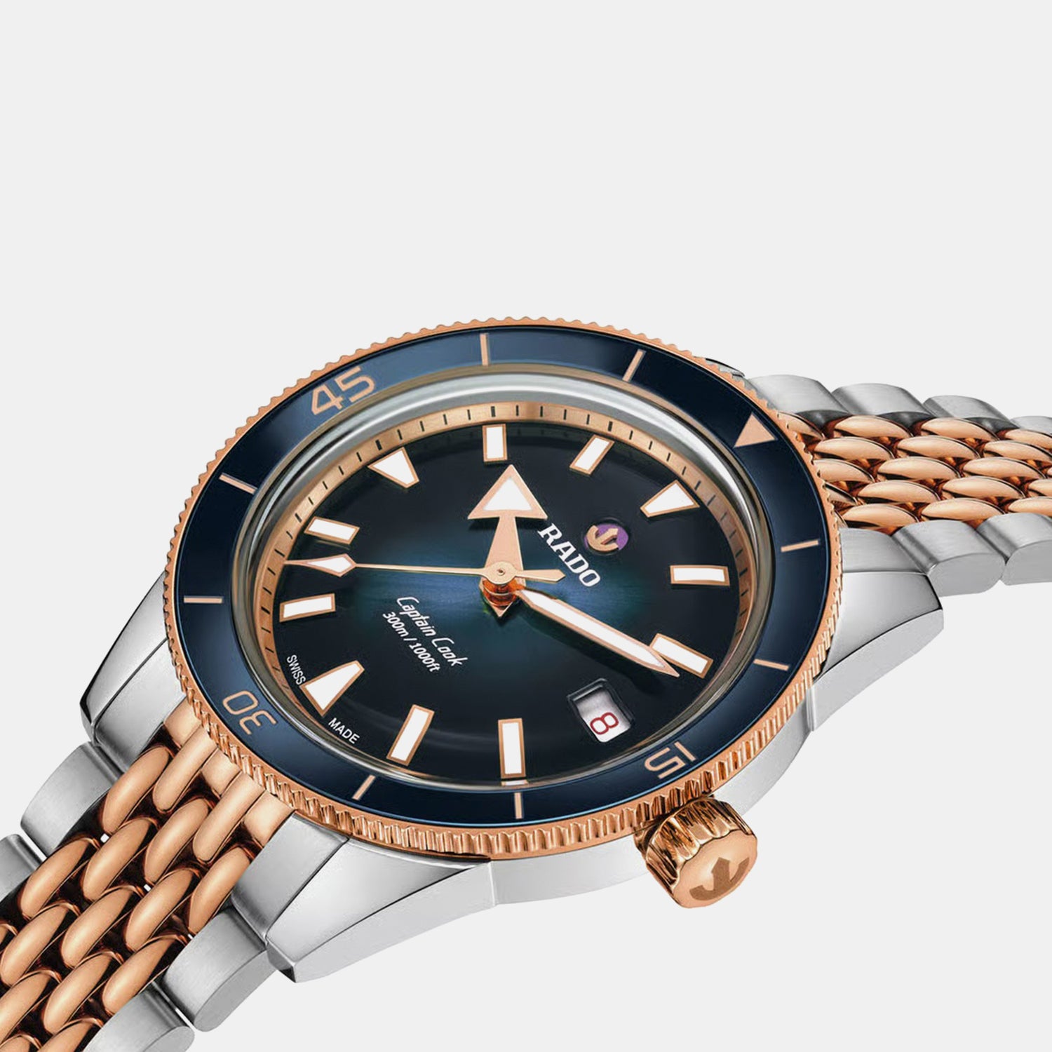 Captain Cook Men Automatic Black Blue Gradient Dial Analog Stainless Steel Watch R32224203