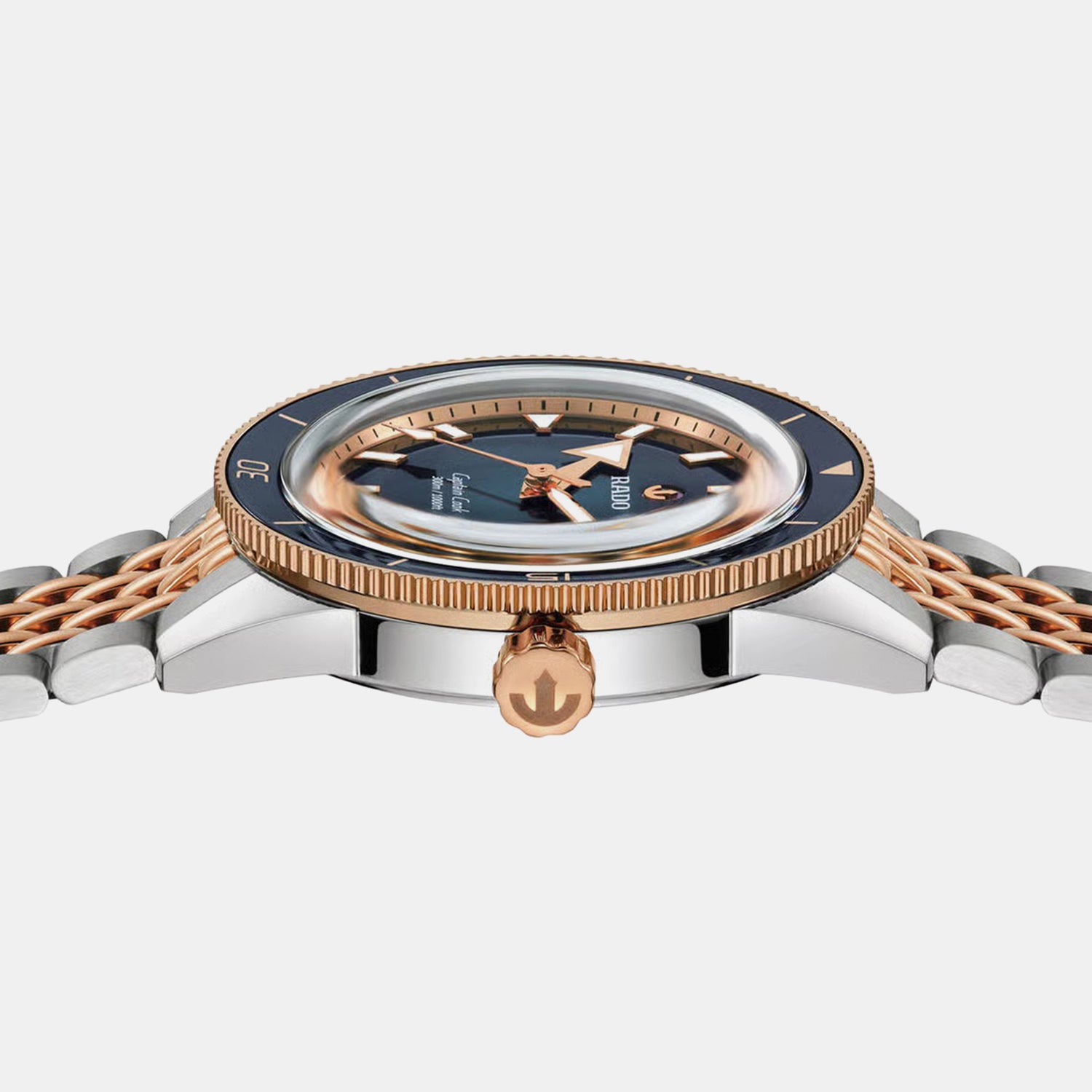 Captain Cook Men Automatic Black Blue Gradient Dial Analog Stainless Steel Watch R32224203