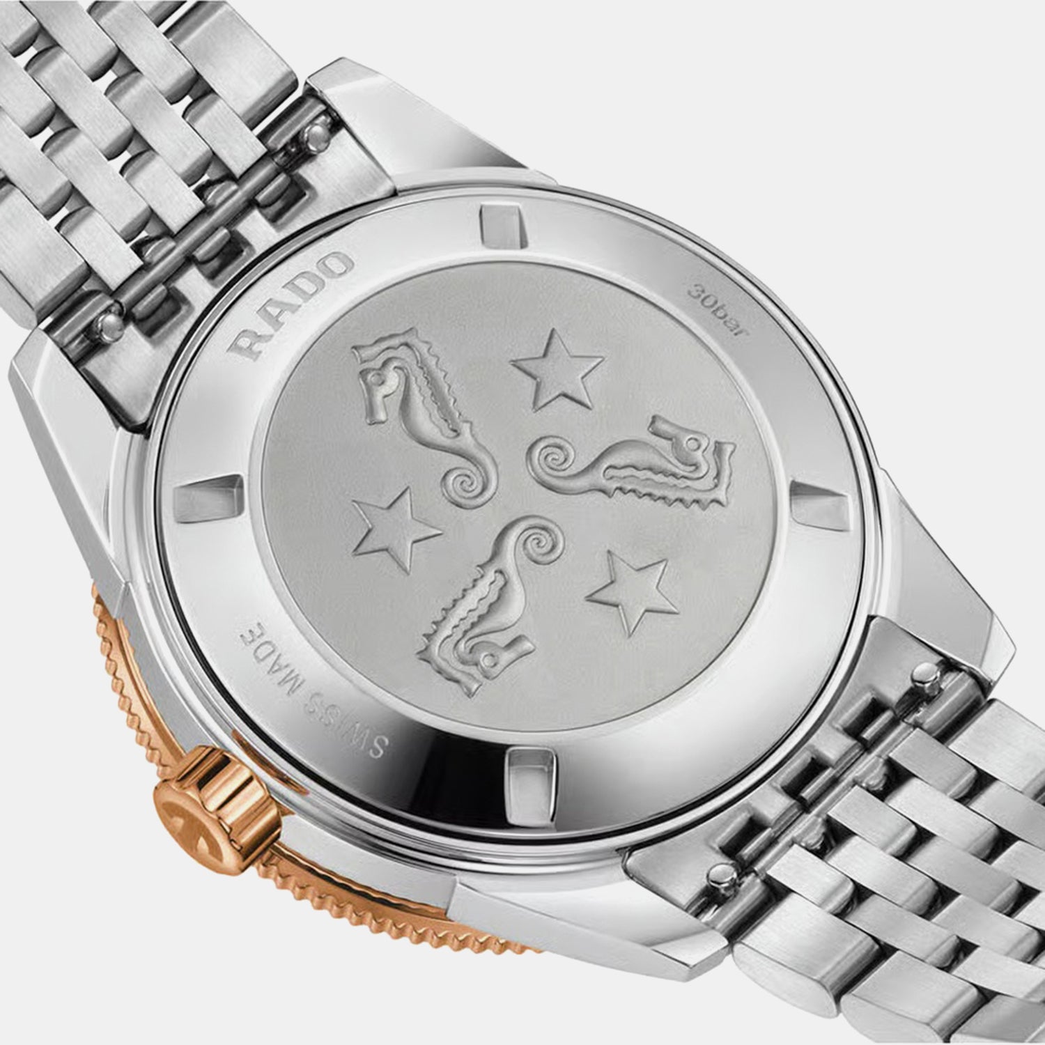 Captain Cook Men Automatic Black Blue Gradient Dial Analog Stainless Steel Watch R32224203