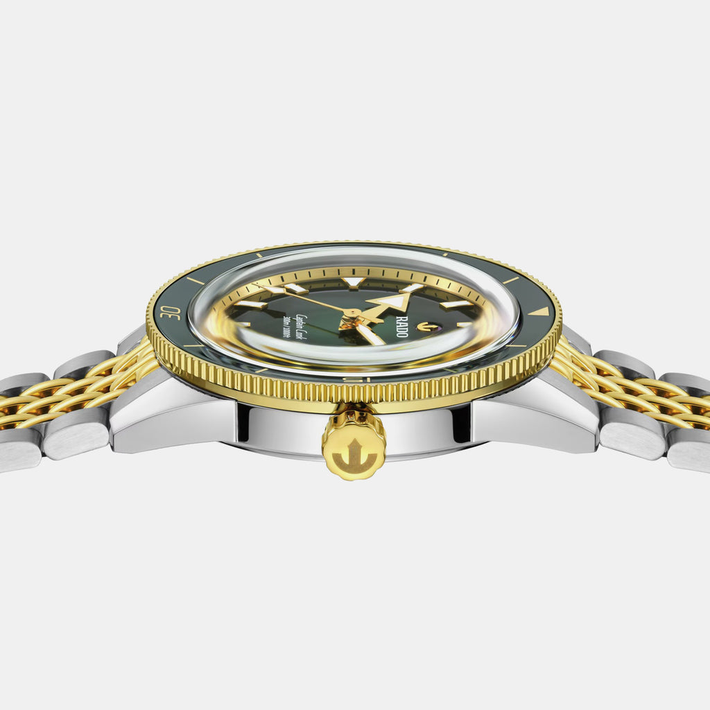 Captain Cook Men Automatic Green Dial Analog Stainless Steel Watch R32225313