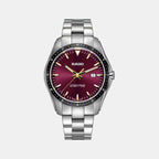 Florence Unisex Quartz Burgundy Dial Analog Stainless Steel Watch R32502403