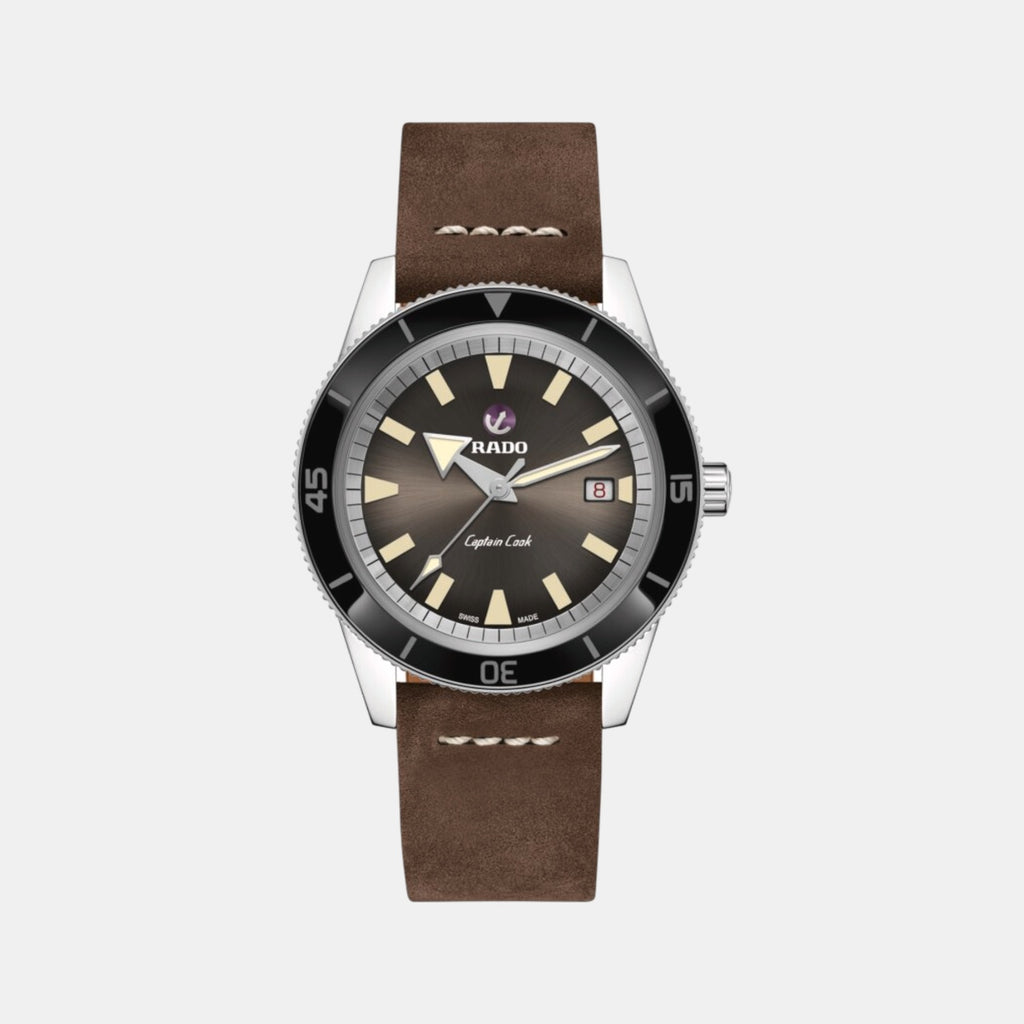 Captain Cook Men Automatic Brown Dial Analog Leather Watch R32505305