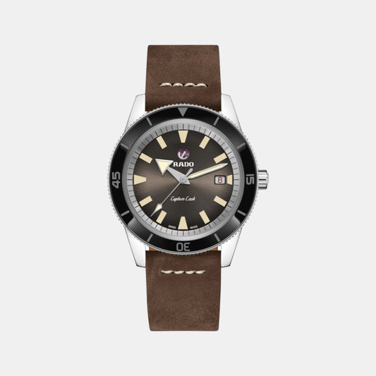 Captain Cook Men Automatic Brown Dial Analog Leather Watch R32505305
