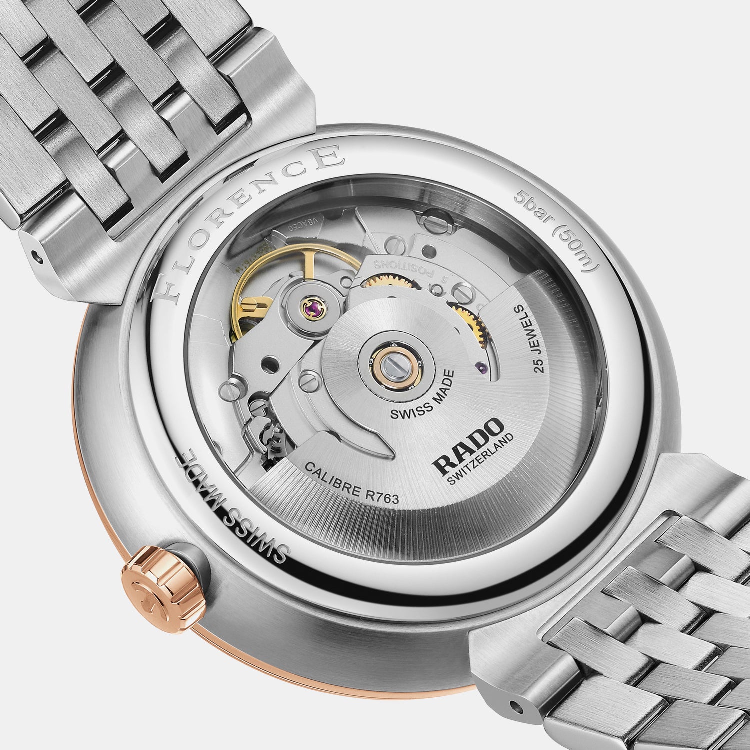 Florence Unisex Automatic Grey Dial Analog Stainless Steel Watch R48903103