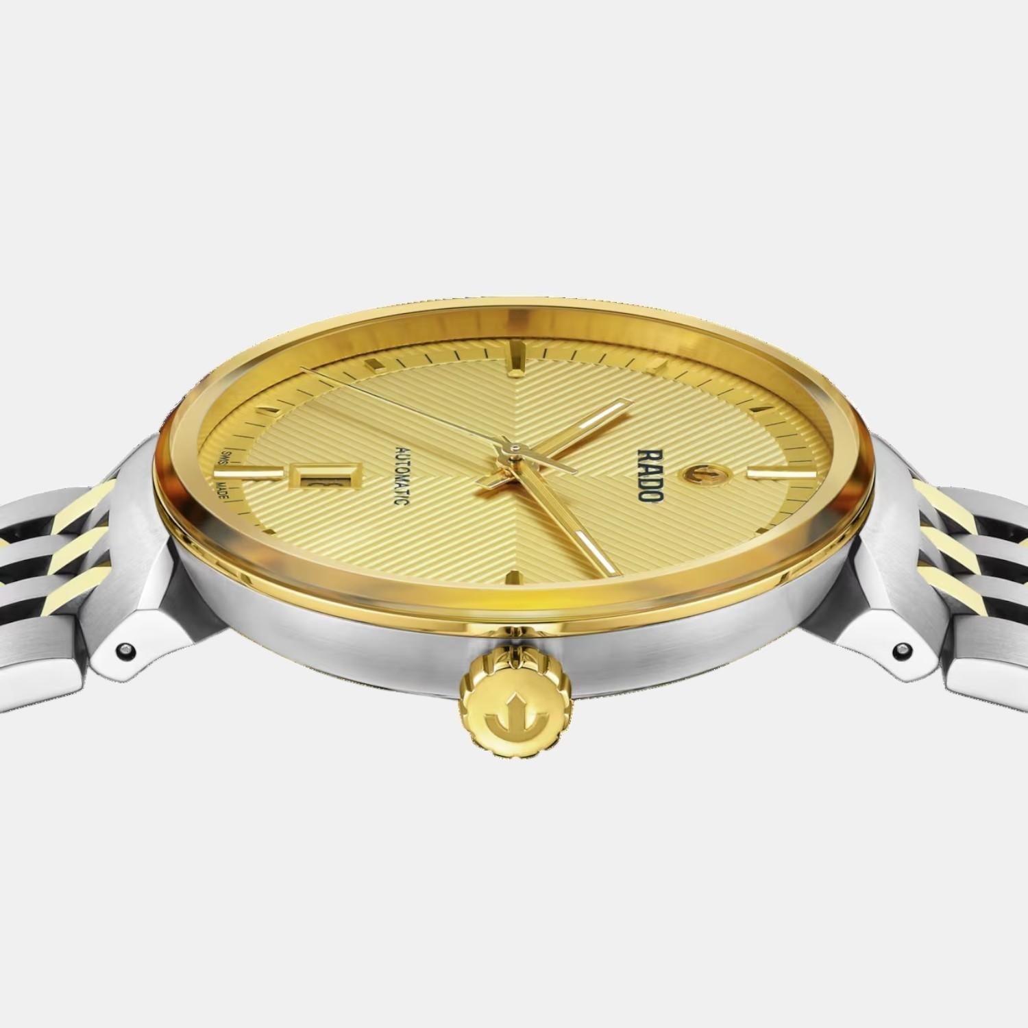 Florence Unisex Automatic Yellow Dial Analog Stainless Steel Watch R48903253