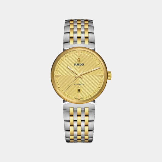 Florence Unisex Automatic Yellow Dial Analog Stainless Steel Watch R48903253
