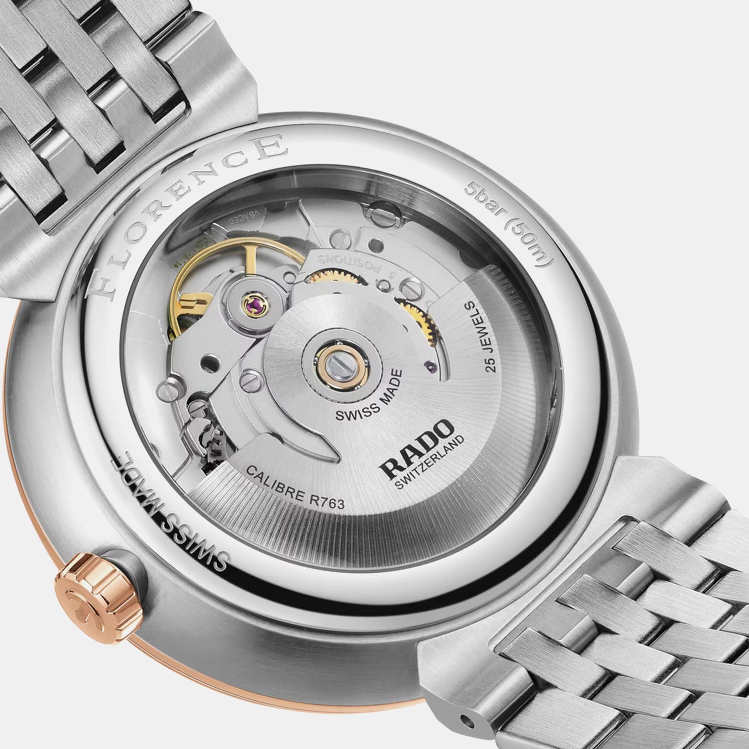 Florence Unisex Automatic Champagne Dial Analog Stainless Steel Watch R48903703