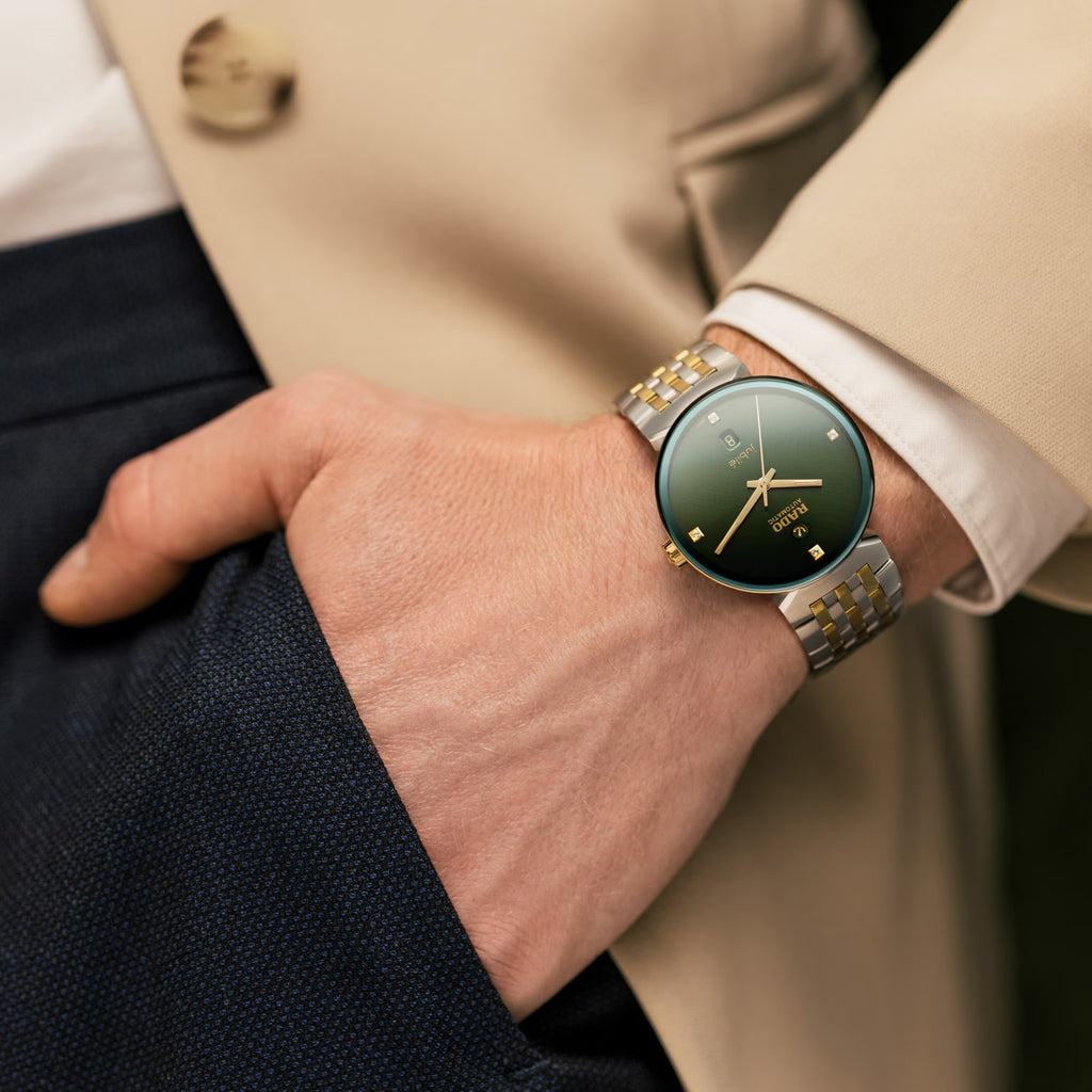 Florence Men Automatic Green Dial Analog Stainless Steel Watch R48903723