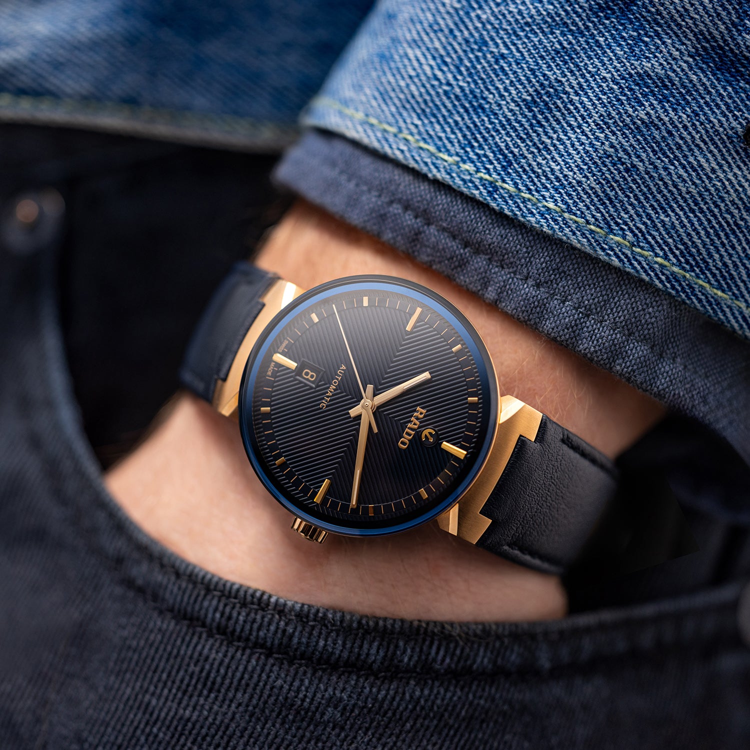 Florence Unisex Automatic Blue Dial Analog Leather Watch R48905205