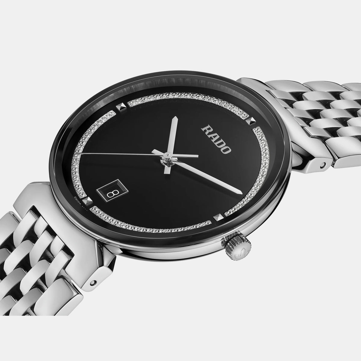 Florence Unisex Quartz Black Dial Analog Stainless Steel Watch R48912163