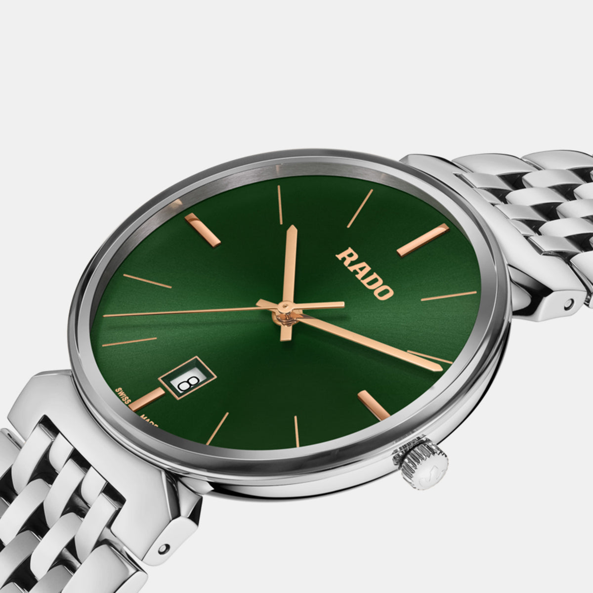 Florence Unisex Quartz Green Dial Analog Stainless Steel Watch R48912313