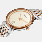 Florence Men Quartz Champagne Dial Analog Stainless Steel Watch R48912403