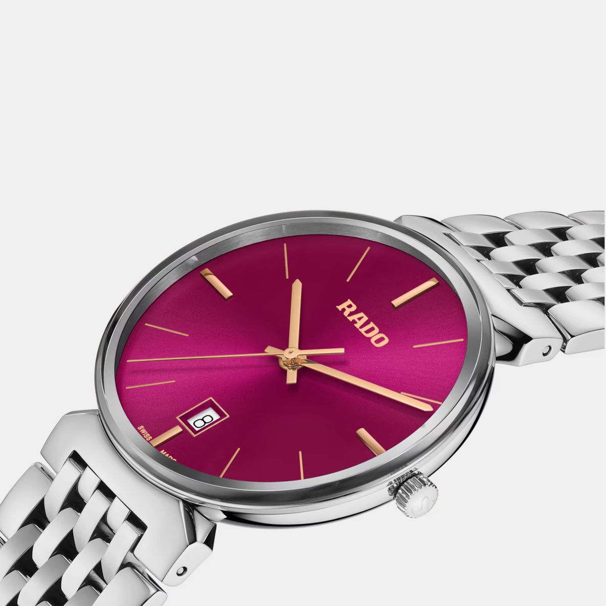 Florence Men Quartz Red Dial Analog Stainless Steel Watch R48912413