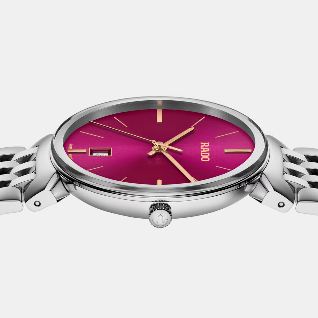 Florence Men Quartz Red Dial Analog Stainless Steel Watch R48912413