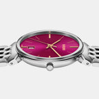 Florence Men Quartz Red Dial Analog Stainless Steel Watch R48912413