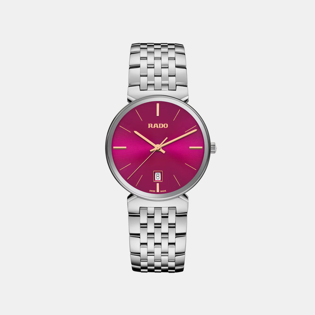 Florence Men Quartz Red Dial Analog Stainless Steel Watch R48912413