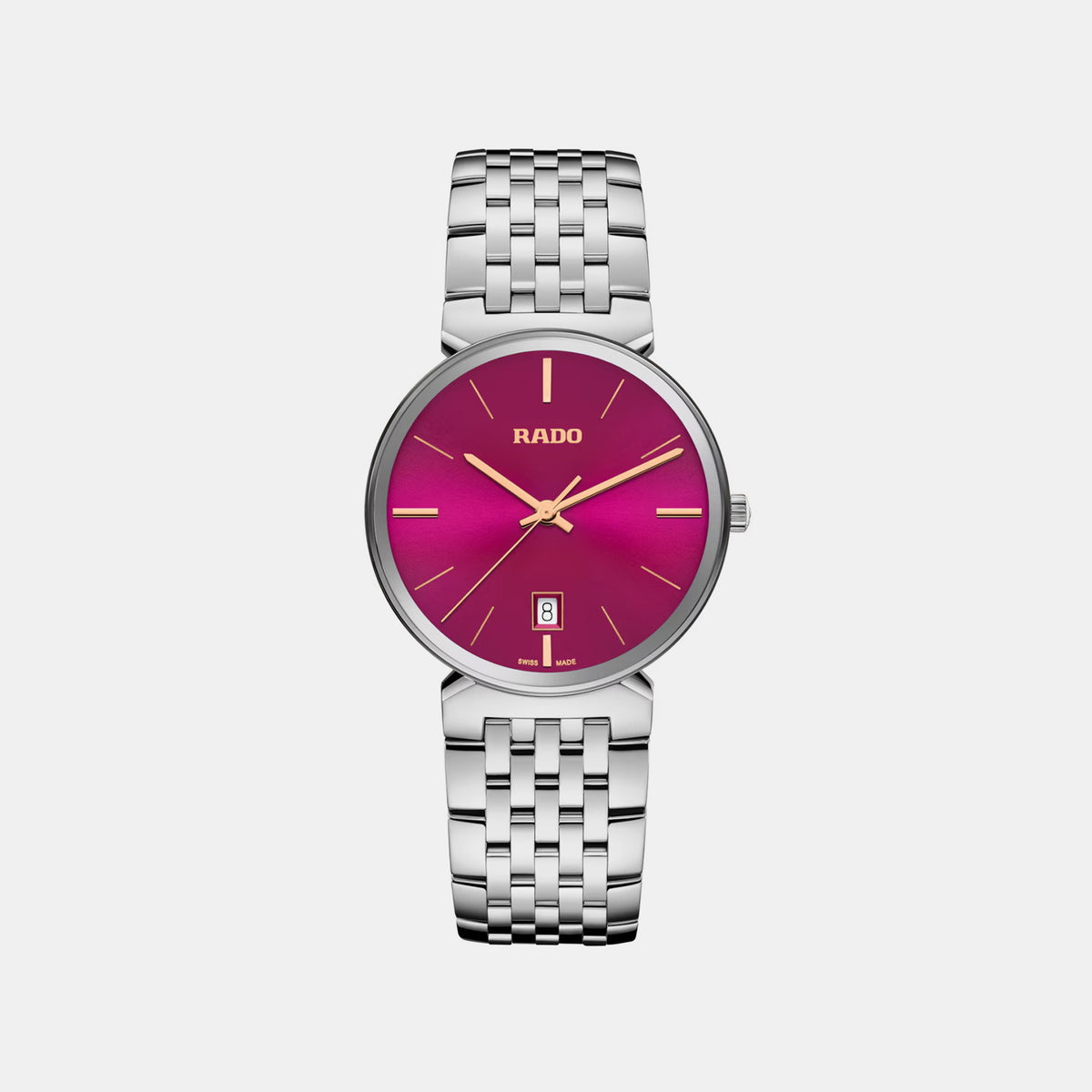 Florence Men Quartz Red Dial Analog Stainless Steel Watch R48912413