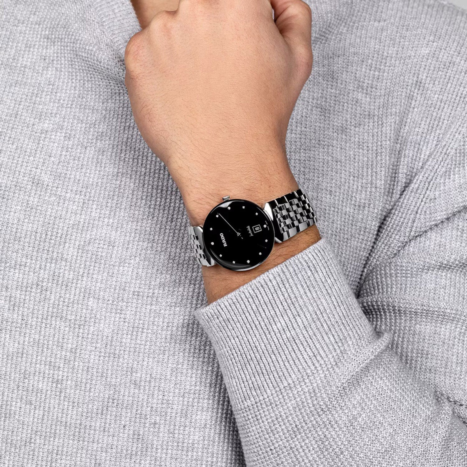 Florence Unisex Quartz Black Dial Analog Stainless Steel Watch R48912733