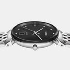 Florence Unisex Quartz Black Dial Analog Stainless Steel Watch R48912733