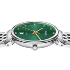 Florence Unisex Quartz Green Dial Analog Stainless Steel Watch R48912773