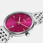 Women Quartz Pink Dial Analog Stainless Steel Watch R48913413