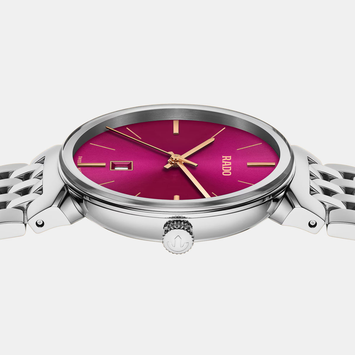 Women Quartz Pink Dial Analog Stainless Steel Watch R48913413