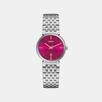 Women Quartz Pink Dial Analog Stainless Steel Watch R48913413