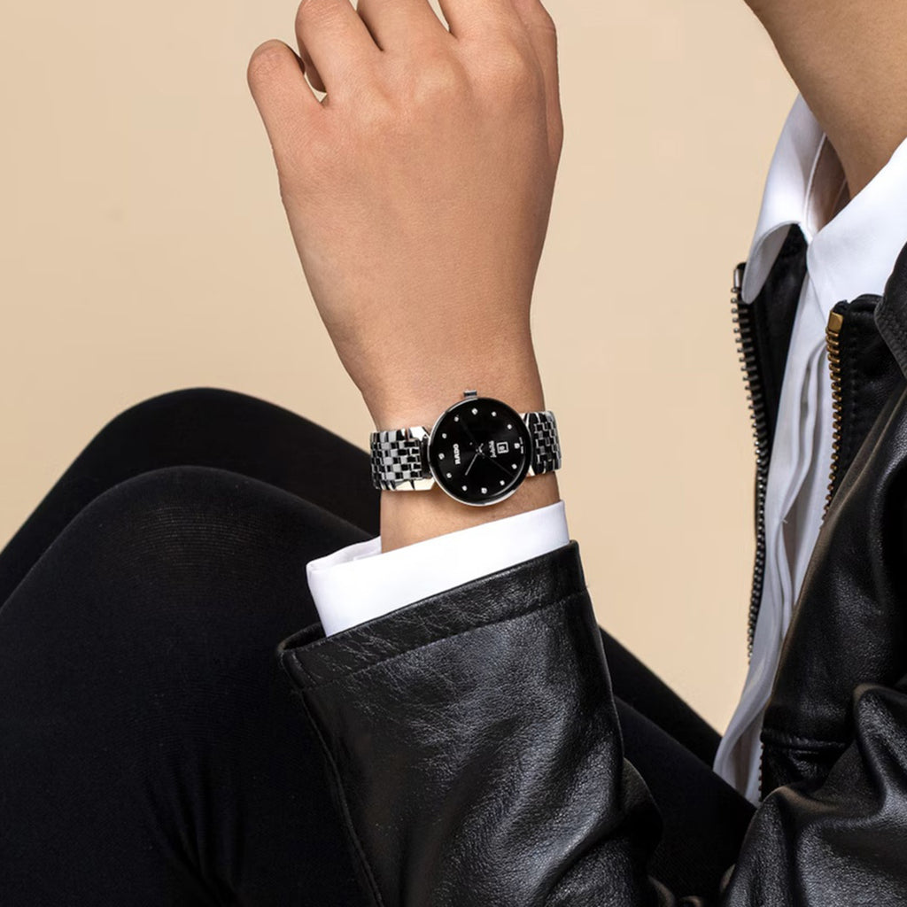 Florence Women Quartz Black Dial Analog Stainless Steel Watch R48913733