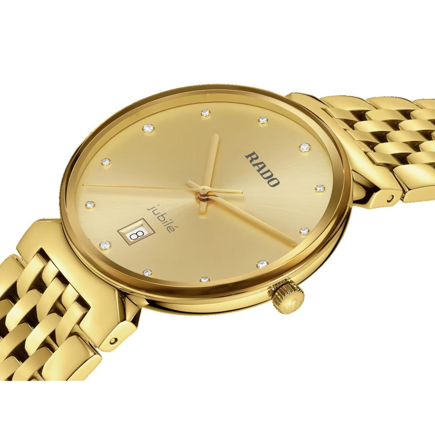 Florence Unisex Quartz Gold Dial Analog Stainless Steel Watch R48914713
