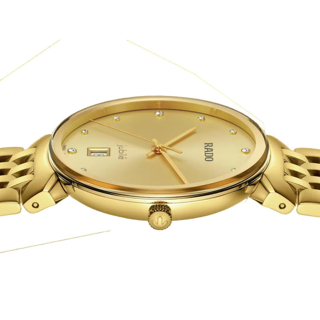 Florence Unisex Quartz Gold Dial Analog Stainless Steel Watch R48914713