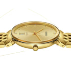 Florence Unisex Quartz Gold Dial Analog Stainless Steel Watch R48914713
