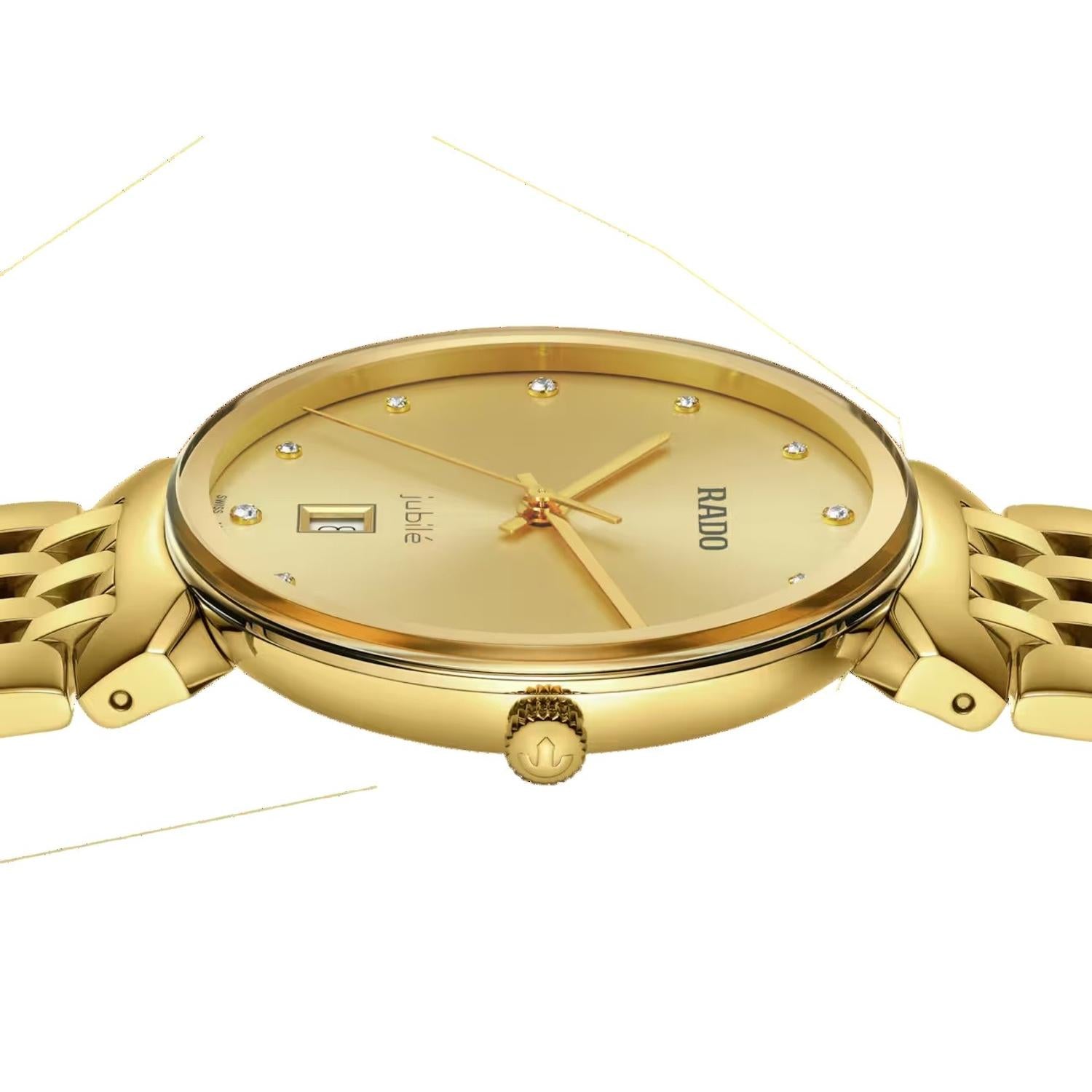 Florence Unisex Quartz Gold Dial Analog Stainless Steel Watch R48914713