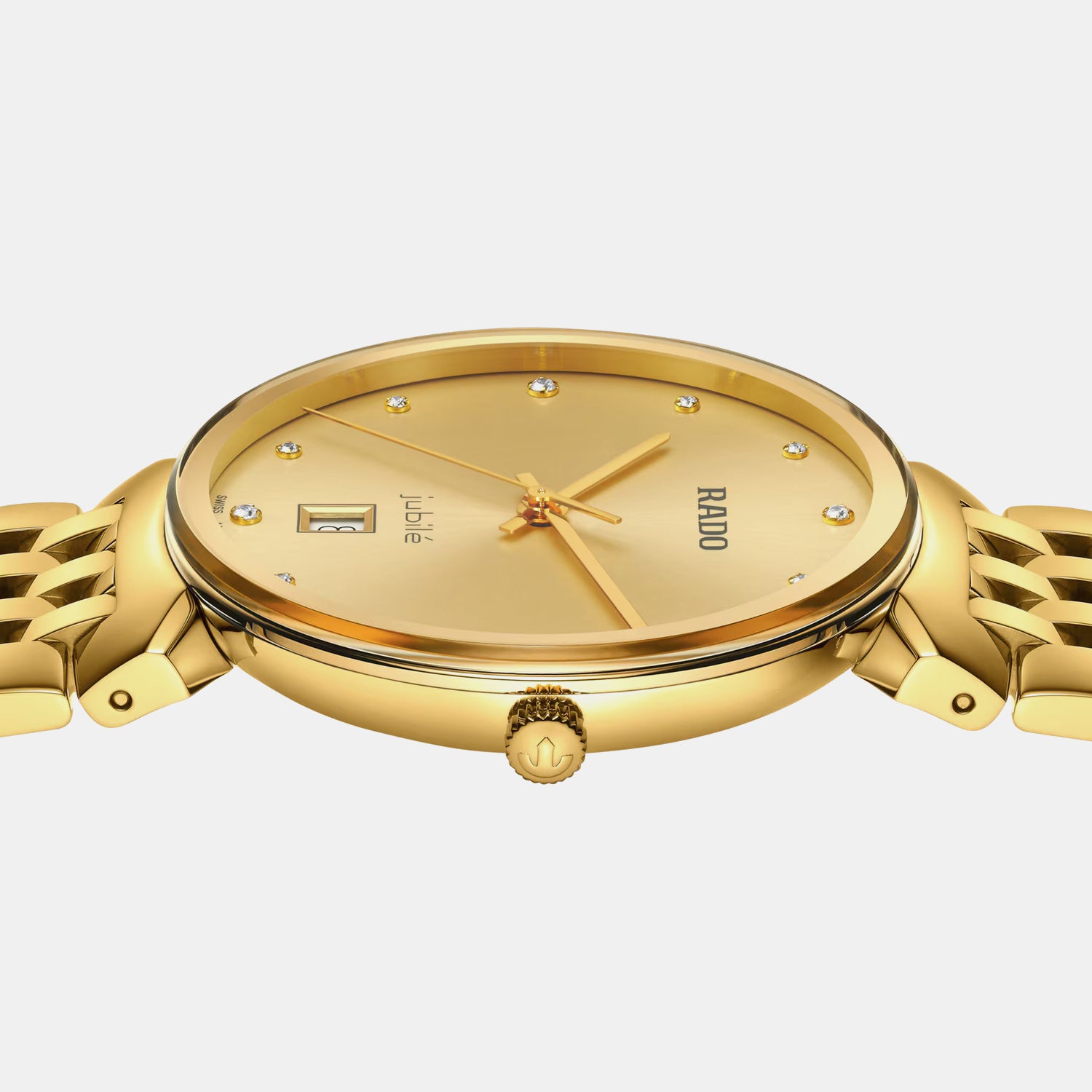 Florence Unisex Quartz Gold Dial Analog Stainless Steel Watch R48914713