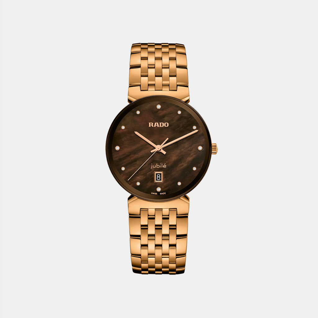 Florence Diamonds Men Quartz Brown Dial Analog Stainless Steel Watch R48916903