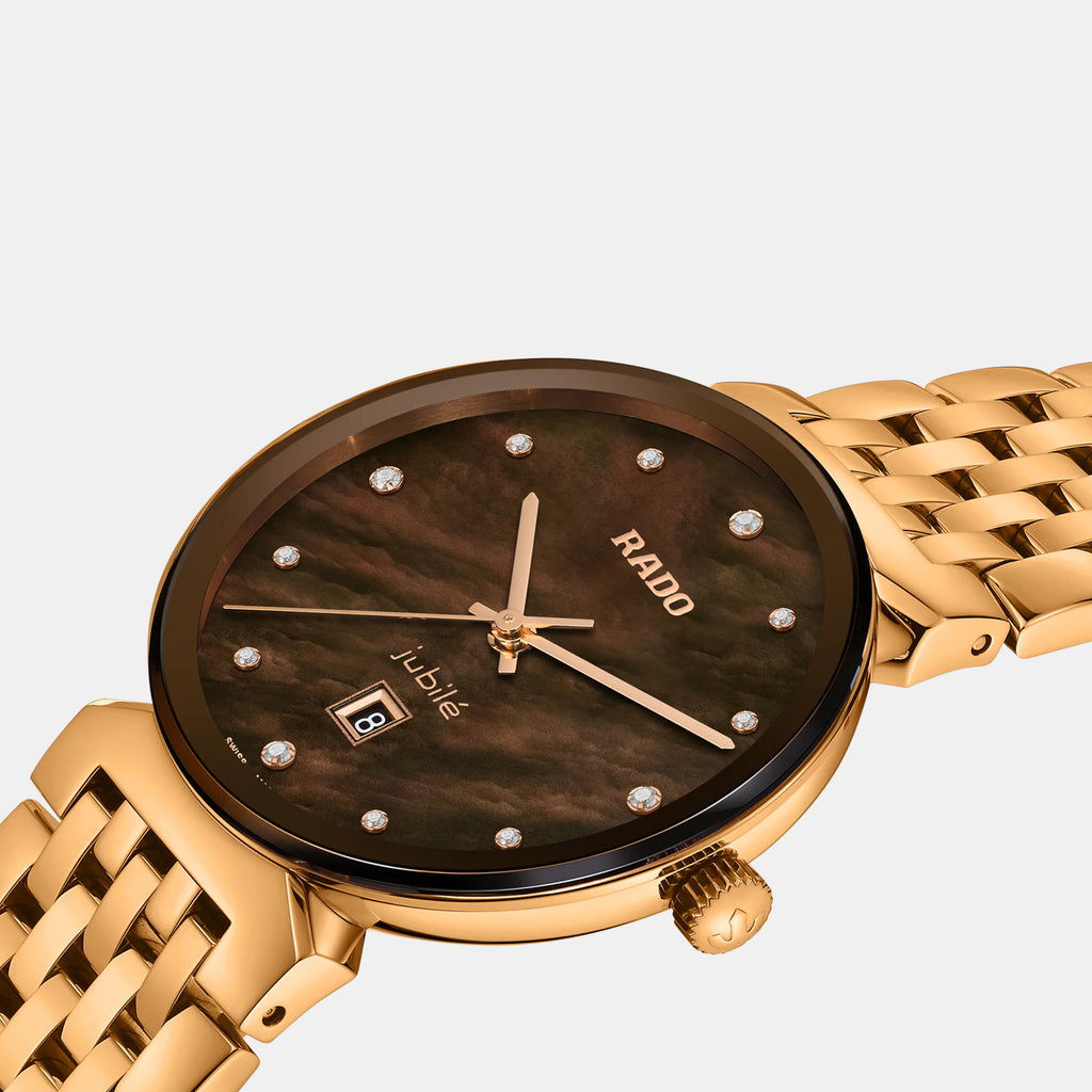 Florence Diamond Women Quartz Brown Mother Of Pearl Dial Analog Stainless Steel Watch R48917903