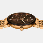 Florence Diamond Women Quartz Brown Mother Of Pearl Dial Analog Stainless Steel Watch R48917903
