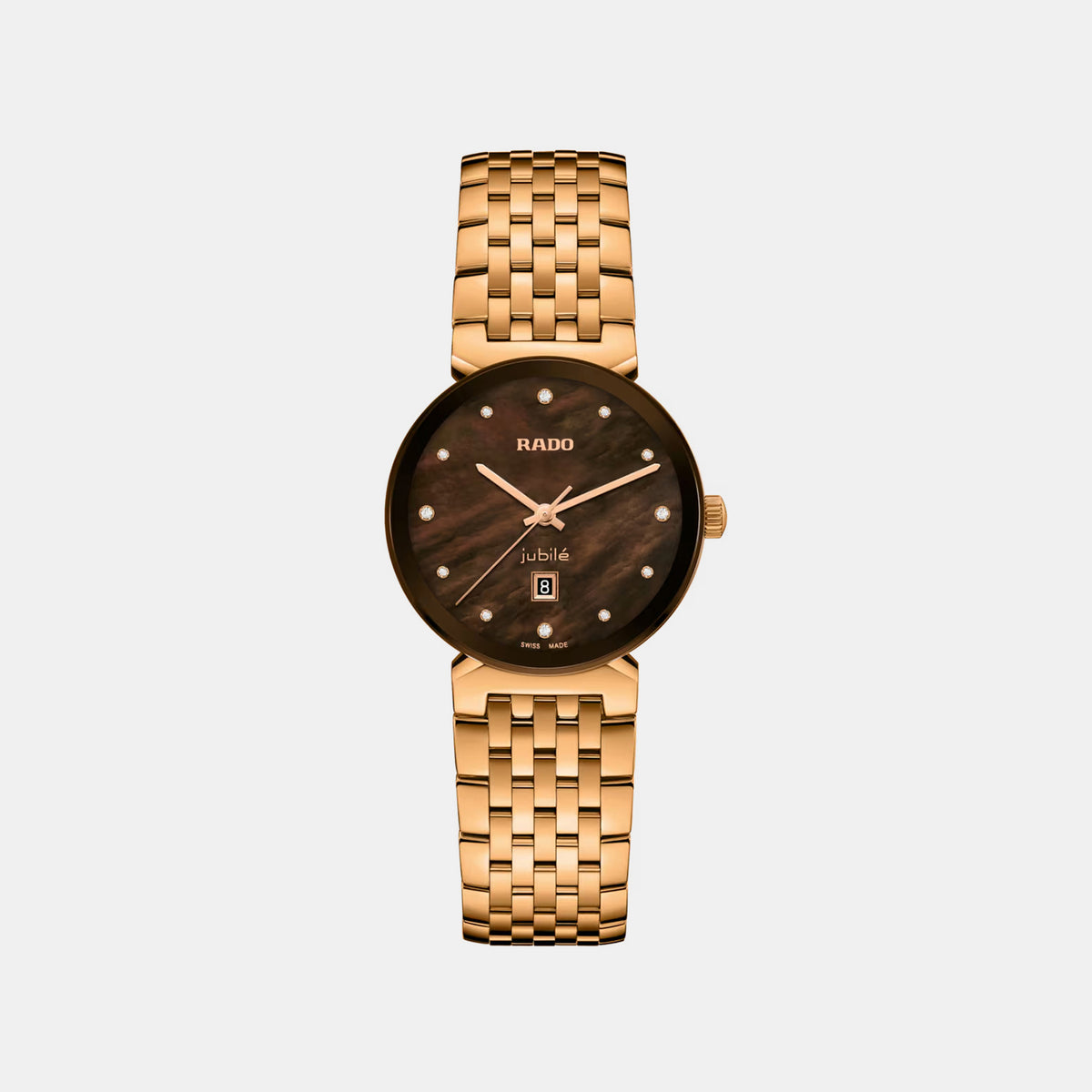 Florence Diamond Women Quartz Brown Mother Of Pearl Dial Analog Stainless Steel Watch R48917903