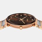 Florence Unisex Quartz Brown Dial Analog Stainless Steel Watch R48918713