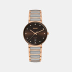 Florence Unisex Quartz Brown Dial Analog Stainless Steel Watch R48918713