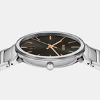 Florence Unisex Quartz Black Dial Analog Stainless Steel Watch R48920153