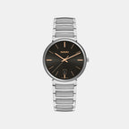 Florence Unisex Quartz Black Dial Analog Stainless Steel Watch R48920153