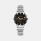 Florence Unisex Quartz Black Dial Analog Stainless Steel Watch R48920703