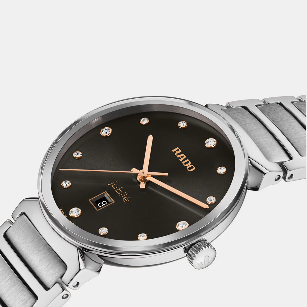 Florence Diamonds Women Quartz Black Dial Analog Stainless Steel Watch R48921703