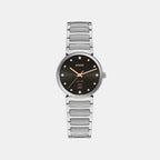 Florence Diamonds Women Quartz Black Dial Analog Stainless Steel Watch R48921703